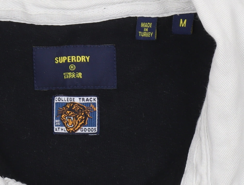 Superdry Men’s Black M Collared Henley Rugby Sweatshirt