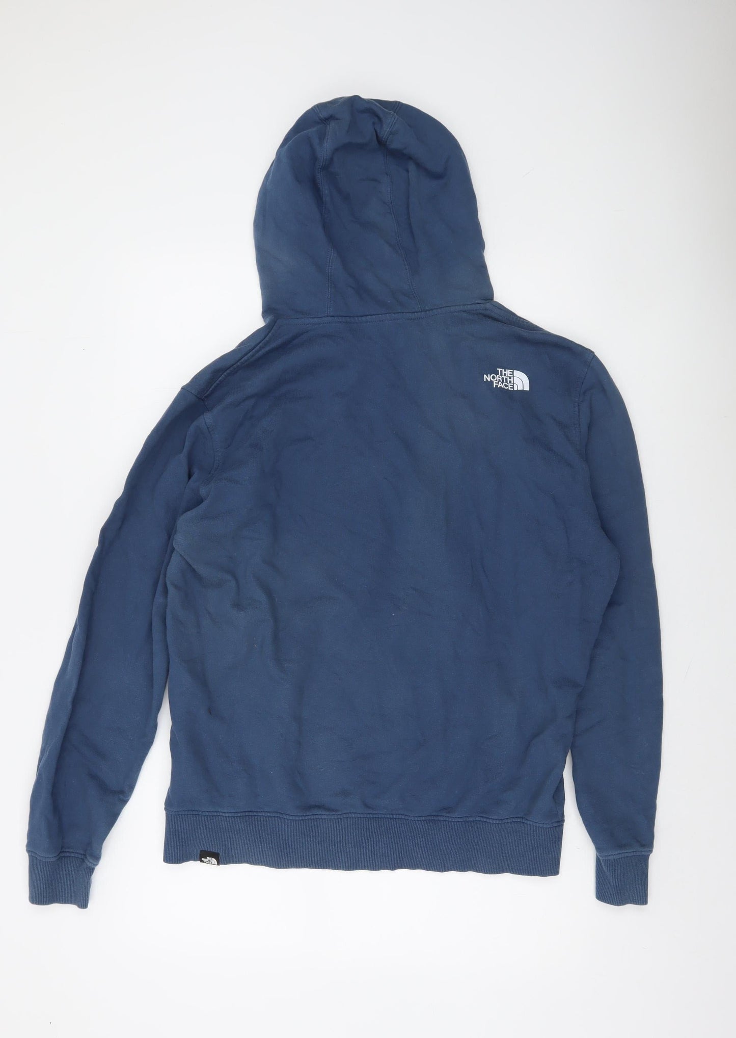The North Face Men Blue Pullover Hoodie L Cotton Fleece Regular Fit