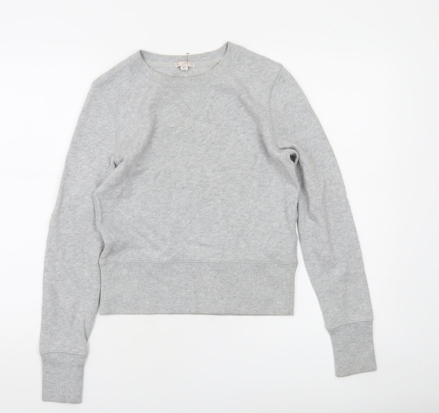 Gap Women Grey Cotton Crew Neck Pullover Sweatshirt XS