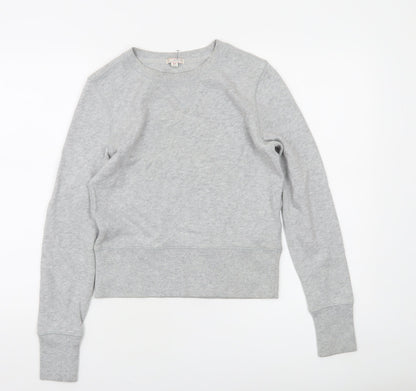 Gap Women Grey Cotton Crew Neck Pullover Sweatshirt XS
