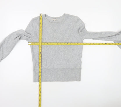 Gap Women Grey Cotton Crew Neck Pullover Sweatshirt XS