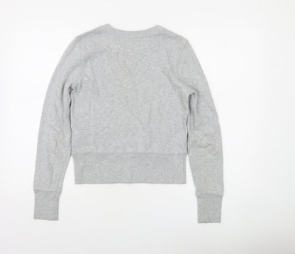 Gap Women Grey Cotton Crew Neck Pullover Sweatshirt XS