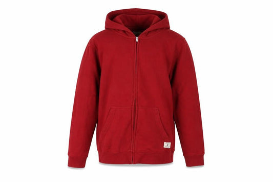DC Boys Red Full Zip Hoodie Size 18 Cotton Blend Casual Sweatshirt