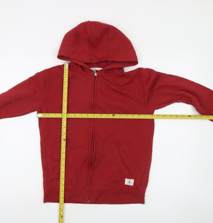 DC Boys Red Full Zip Hoodie Size 18 Cotton Blend Casual Sweatshirt