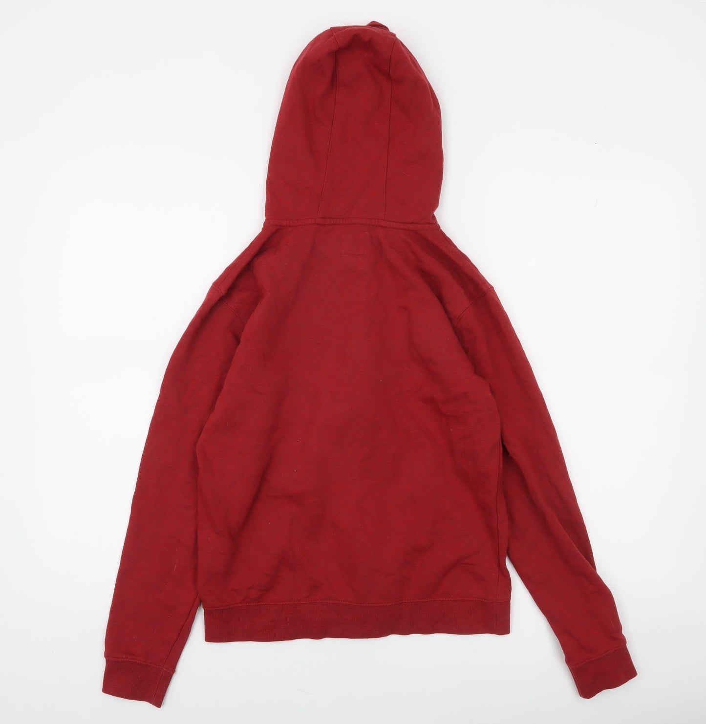 DC Boys Red Full Zip Hoodie Size 18 Cotton Blend Casual Sweatshirt