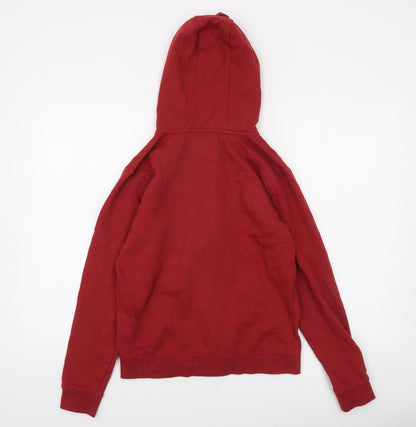DC Boys Red Full Zip Hoodie Size 18 Cotton Blend Casual Sweatshirt
