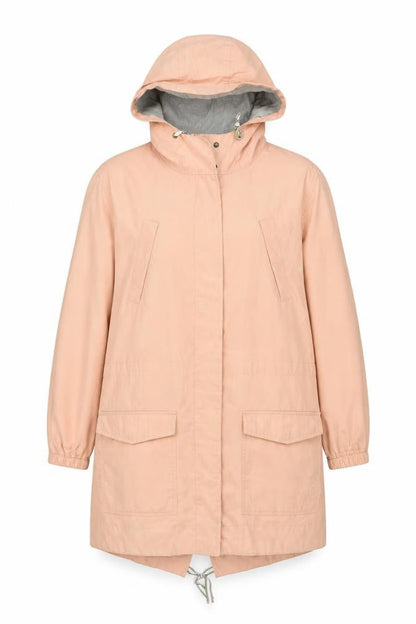 Marine Layer Women's Pink Hooded Parka Jacket Size M Polyester Nylon