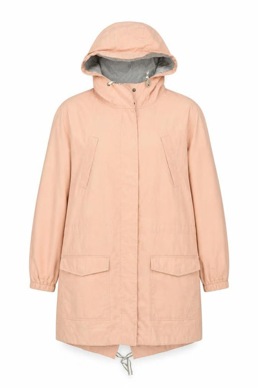 Marine Layer Women's Pink Hooded Parka Jacket Size M Polyester Nylon