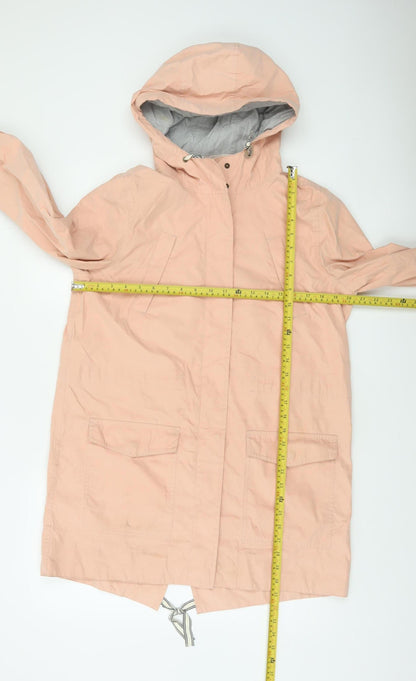 Marine Layer Women's Pink Hooded Parka Jacket Size M Polyester Nylon