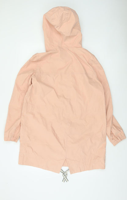 Marine Layer Women's Pink Hooded Parka Jacket Size M Polyester Nylon