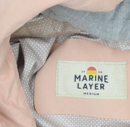 Marine Layer Women's Pink Hooded Parka Jacket Size M Polyester Nylon