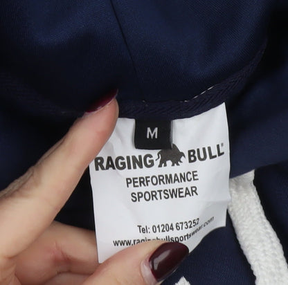 Raging Bull Mens Navy Blue Pullover Hoodie Size M Sportswear