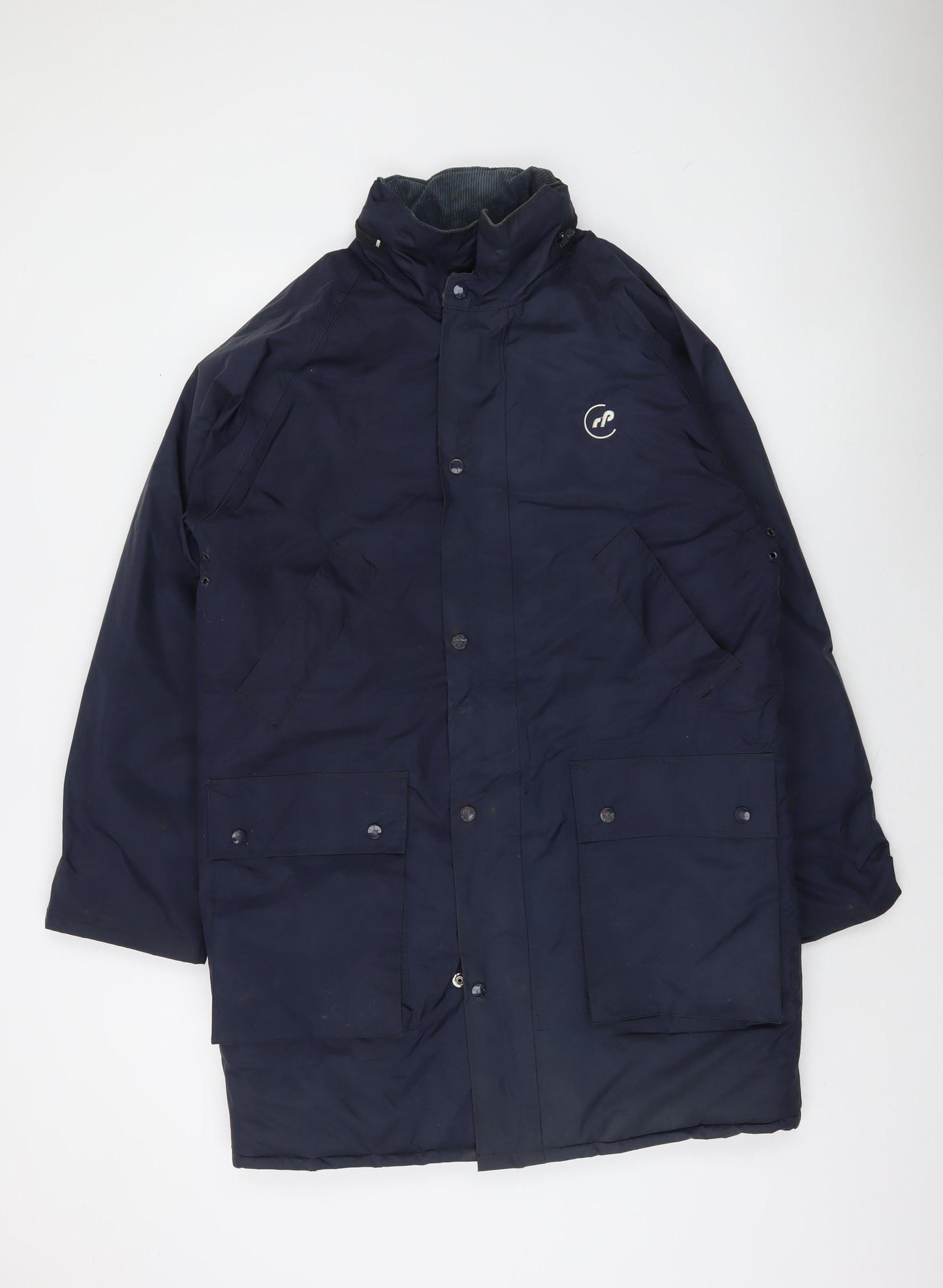 B Dri Men's Blue Parka Coat S Hooded Water Resistant Lined Jacket