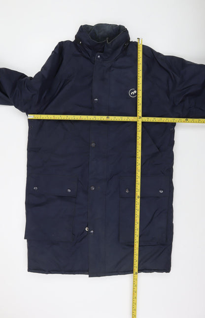 B Dri Men's Blue Parka Coat S Hooded Water Resistant Lined Jacket