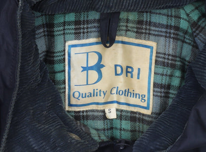 B Dri Men's Blue Parka Coat S Hooded Water Resistant Lined Jacket