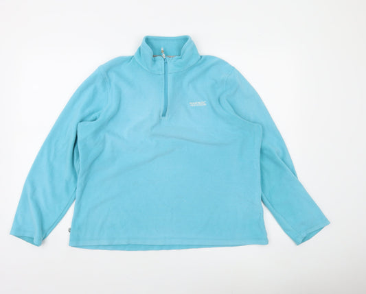 Regatta Great Outdoors Women Blue Fleece 1/4 Zip Pullover Size 16