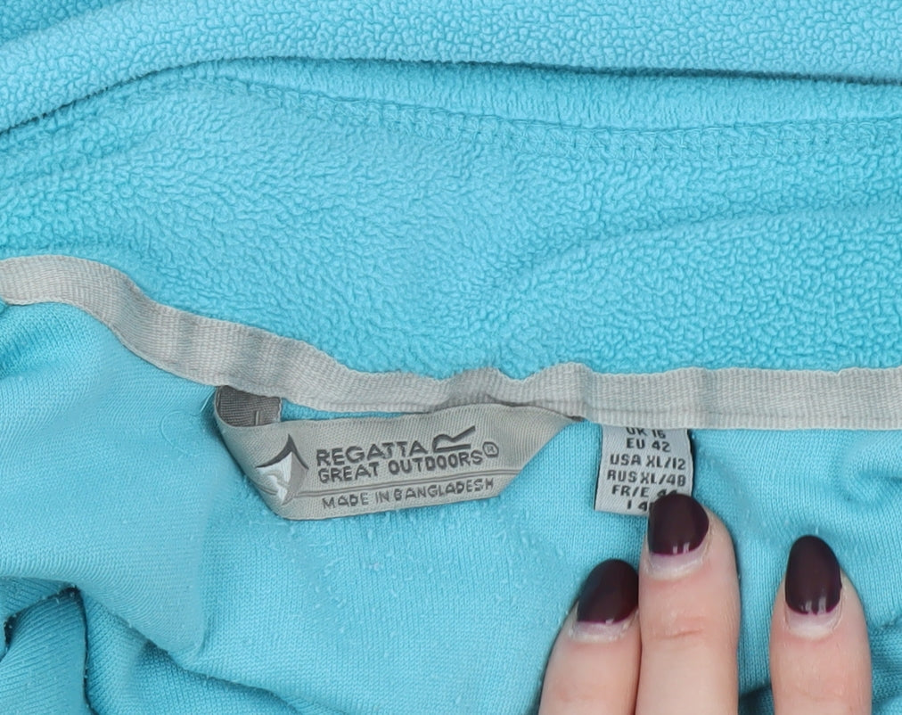 Regatta Great Outdoors Women Blue Fleece 1/4 Zip Pullover Size 16