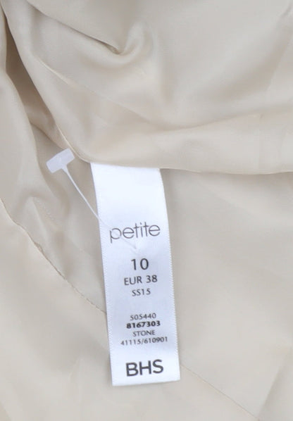 BHS Women's Beige Petite Linen Blend 3/4 Sleeve Blazer Size 10