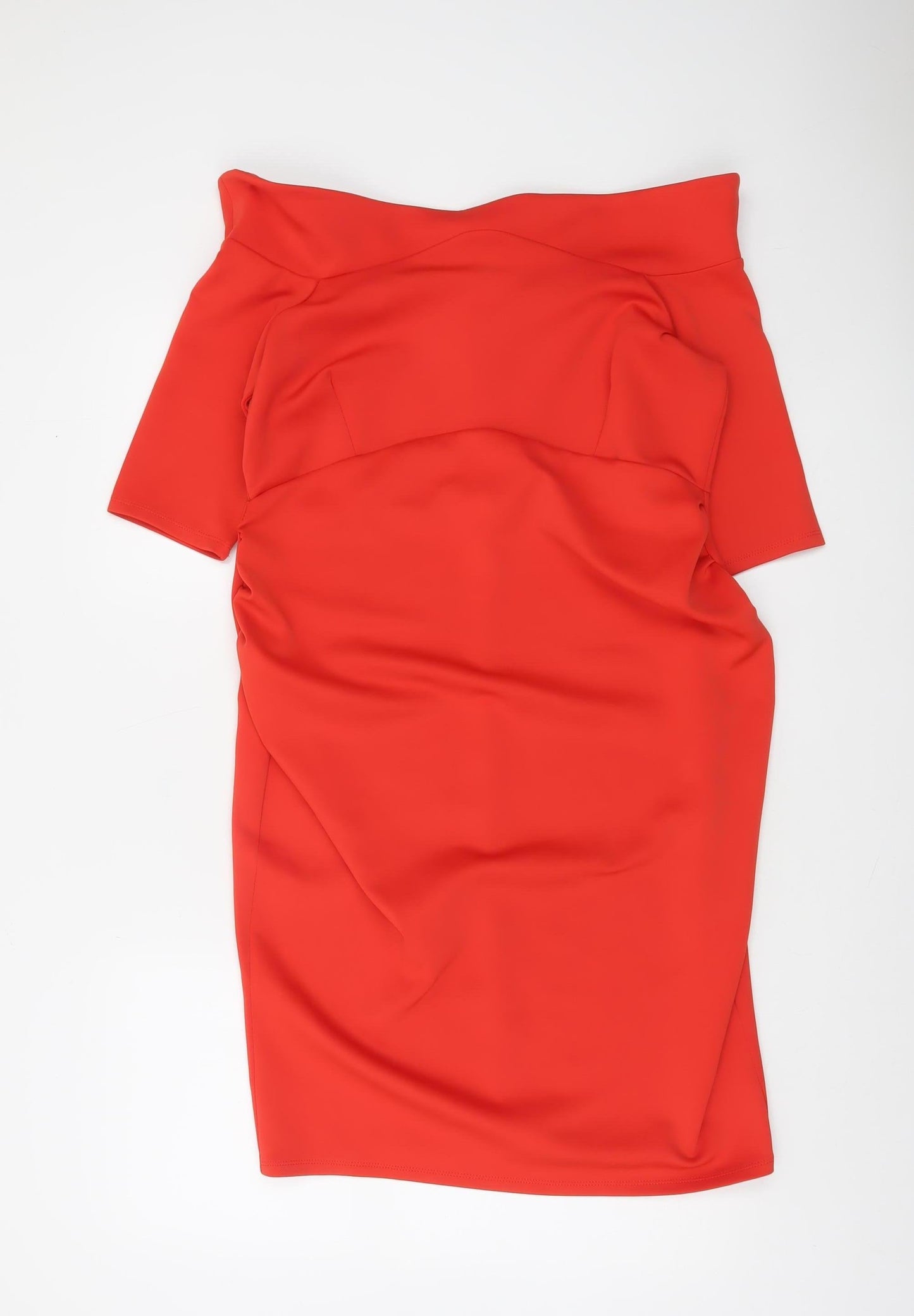 Rochelle Humes Womens Red Off Shoulder Bodycon Dress Size 14