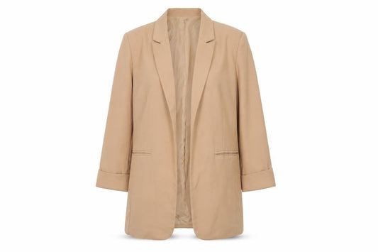 Missguided Women’s Beige Mid-Length 3/4 Sleeve Woven Blazer UK 10