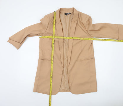 Missguided Women’s Beige Mid-Length 3/4 Sleeve Woven Blazer UK 10