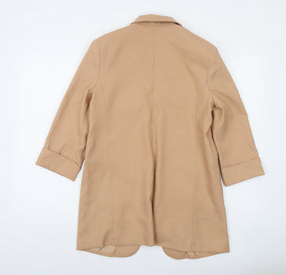 Missguided Women’s Beige Mid-Length 3/4 Sleeve Woven Blazer UK 10