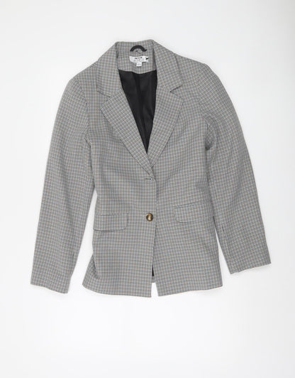 Dorothy Perkins Petite Grey Houndstooth Belted Blazer UK 10
