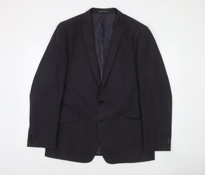 Next Mens Grey Wool Formal Blazer Jacket 44R Regular Fit