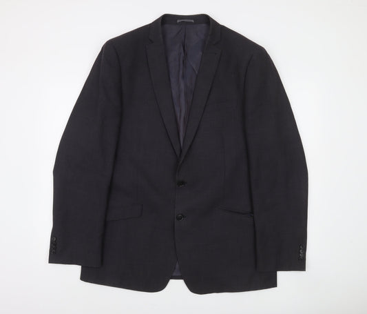 Next Mens Grey Wool Formal Blazer Jacket 44R Regular Fit