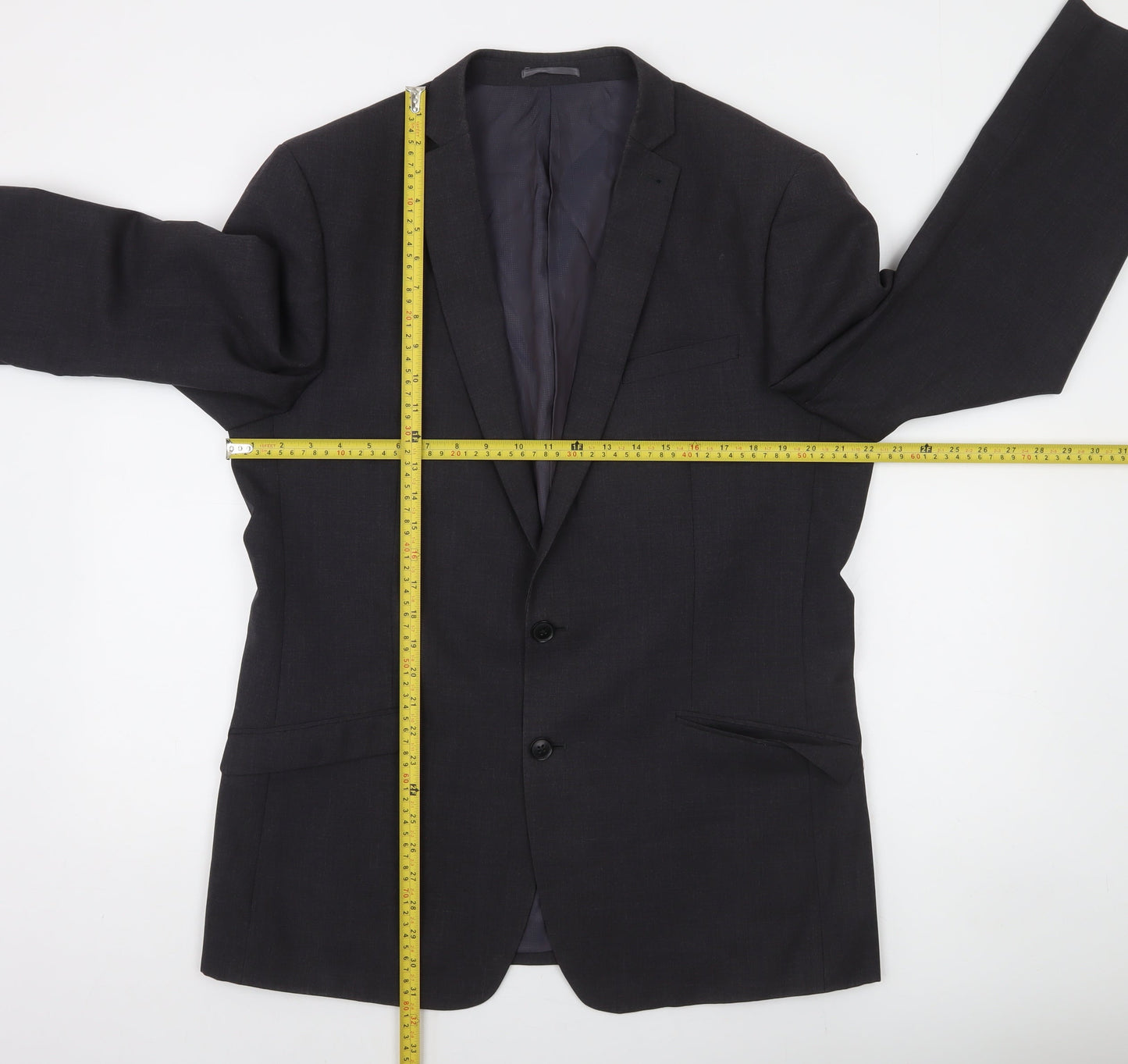Next Mens Grey Wool Formal Blazer Jacket 44R Regular Fit