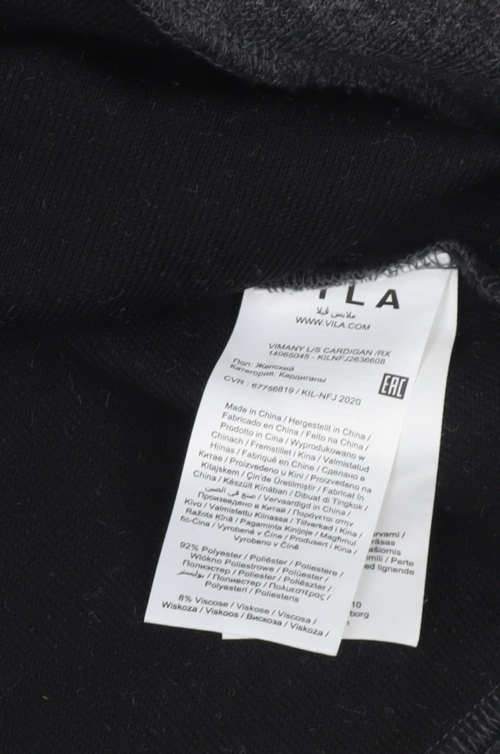 Vila Women Grey Collared Full Zip Knit Cardigan XL