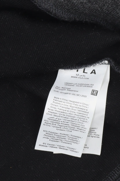 Vila Women Grey Collared Full Zip Knit Cardigan XL
