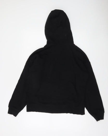 Fila Women's Black Medium Pullover Hoodie Cotton Blend Logo Casual