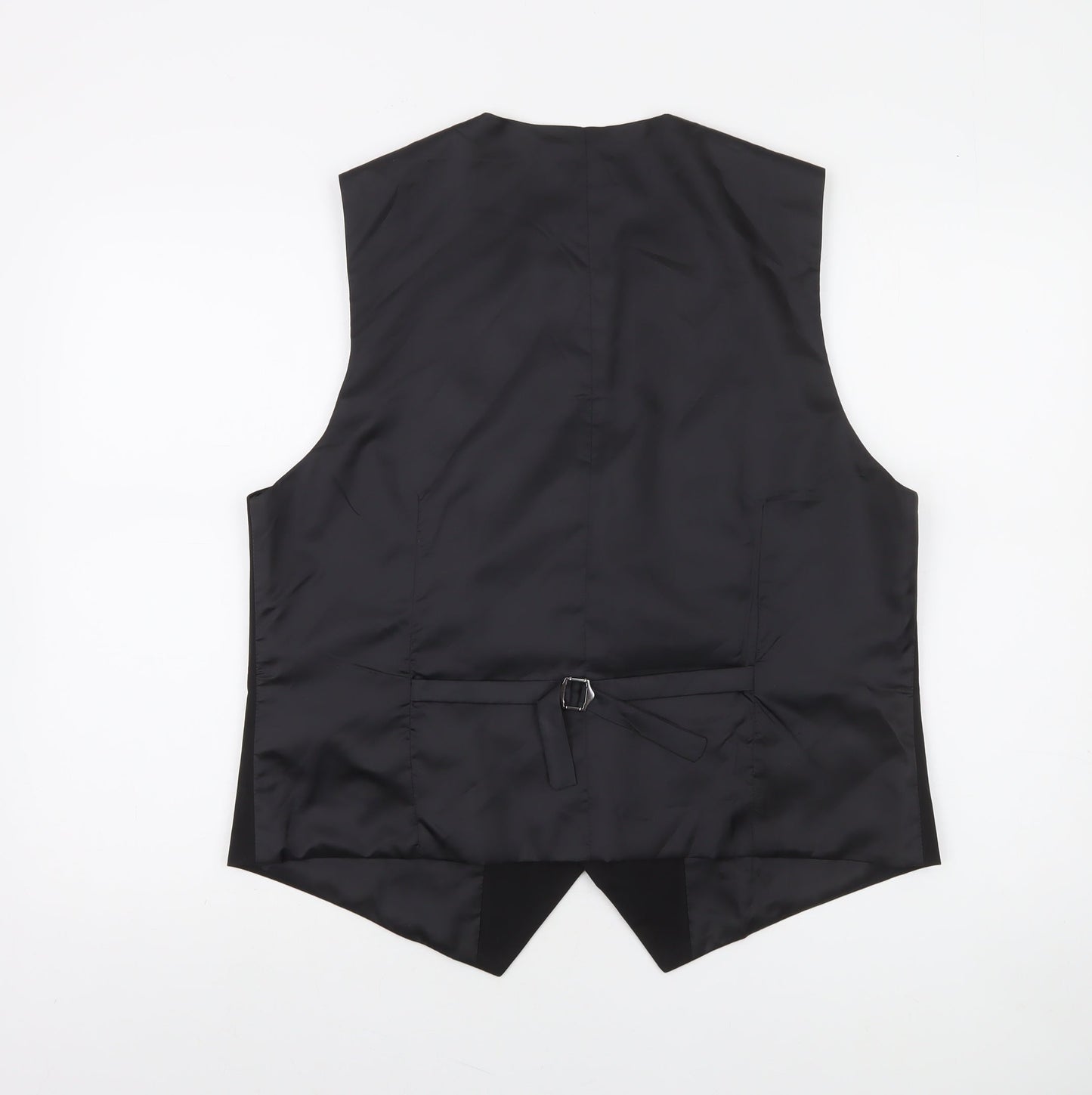 HISDERN Men's Black Regular Fit Formal Waistcoat L