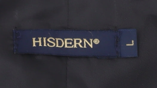 HISDERN Men's Black Regular Fit Formal Waistcoat L