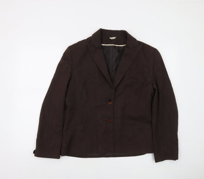 Klass Collection Brown Twill Lined Women's Blazer Size 14
