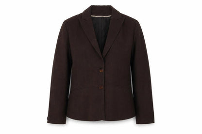 Klass Collection Brown Twill Lined Women's Blazer Size 14