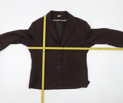 Klass Collection Brown Twill Lined Women's Blazer Size 14