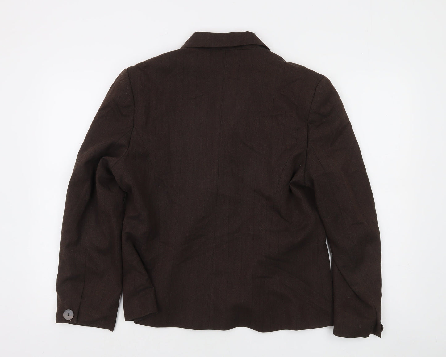 Klass Collection Brown Twill Lined Women's Blazer Size 14