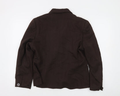 Klass Collection Brown Twill Lined Women's Blazer Size 14