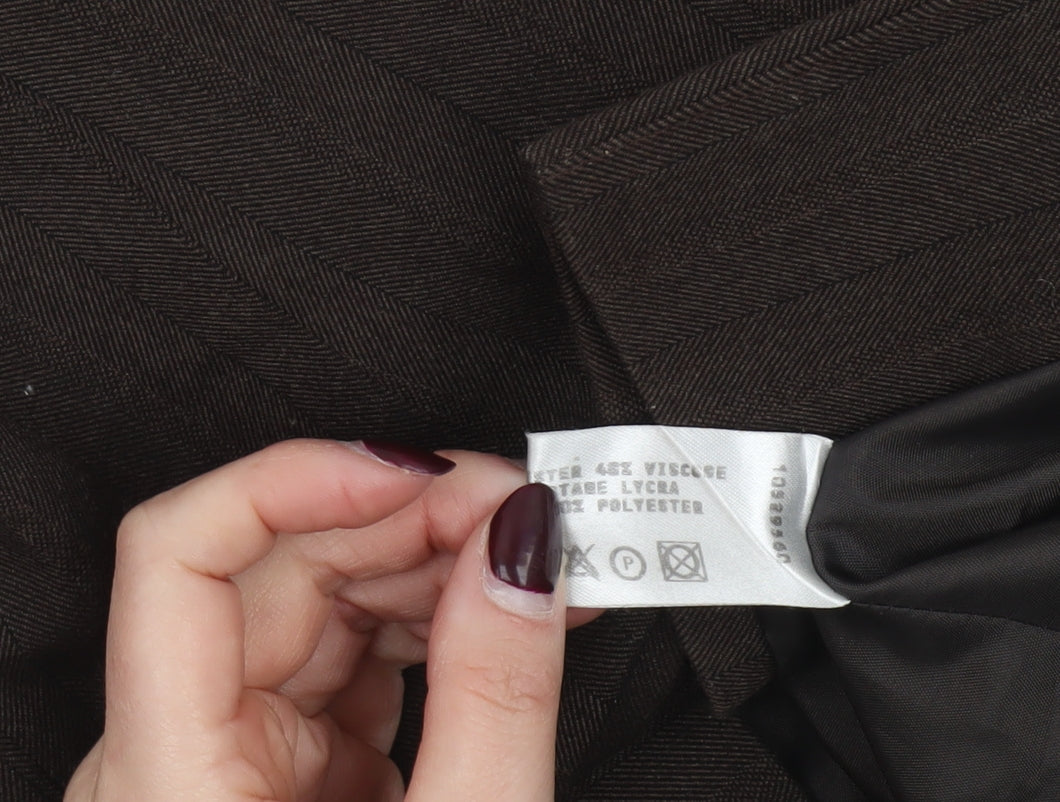Klass Collection Brown Twill Lined Women's Blazer Size 14