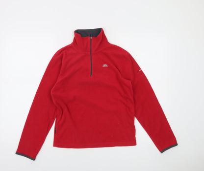 Trespass Boys Red Fleece 1/4 Zip Pullover Sweatshirt 11-12 Years