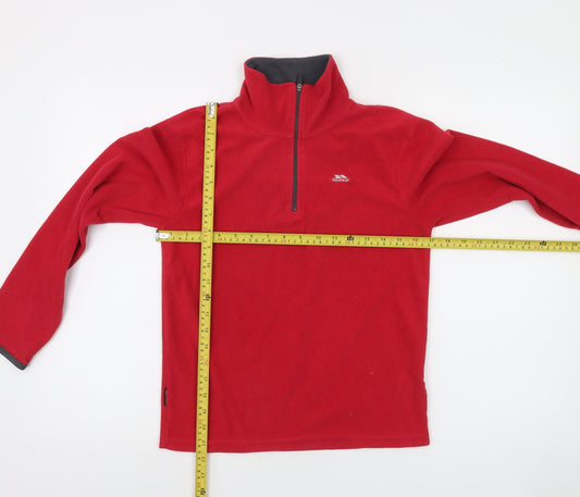 Trespass Boys Red Fleece 1/4 Zip Pullover Sweatshirt 11-12 Years