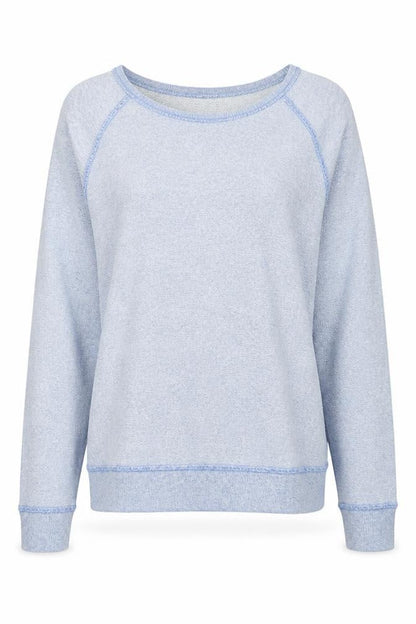 Next Womens Blue Cotton Blend Crew Neck Pullover Sweatshirt Size 8
