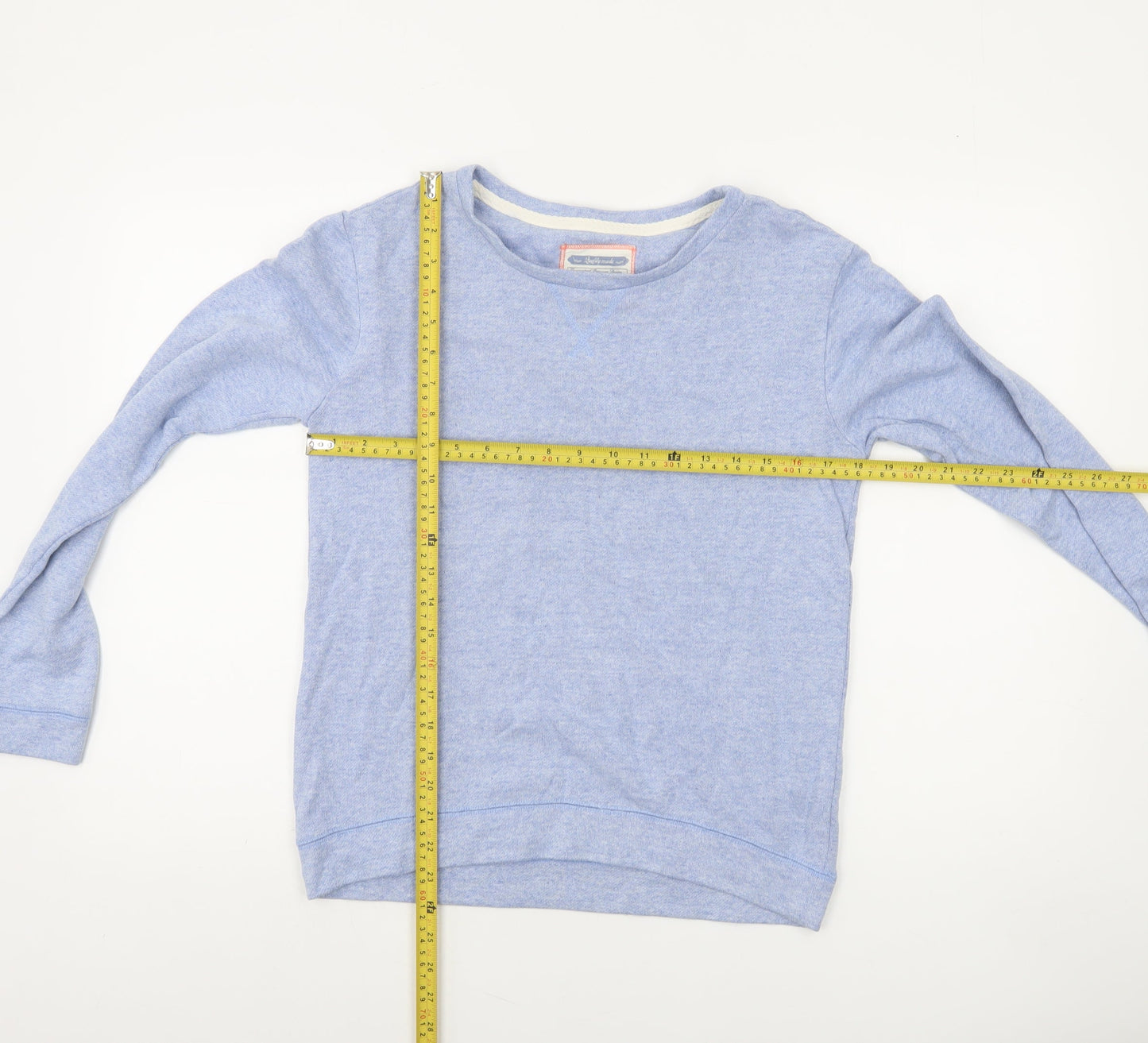 Next Womens Blue Cotton Blend Crew Neck Pullover Sweatshirt Size 8