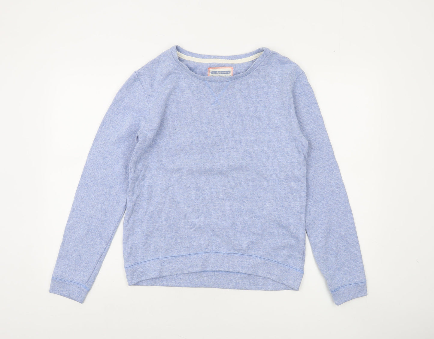 Next Womens Blue Cotton Blend Crew Neck Pullover Sweatshirt Size 8