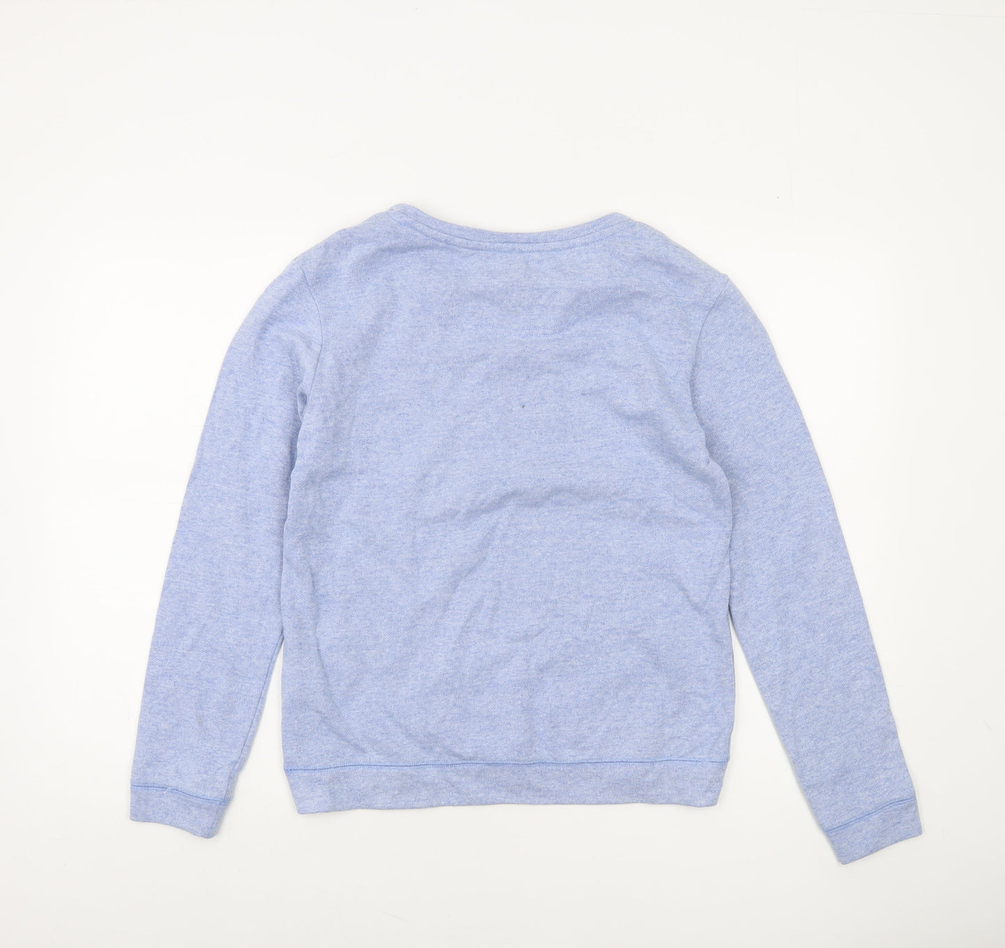 Next Womens Blue Cotton Blend Crew Neck Pullover Sweatshirt Size 8