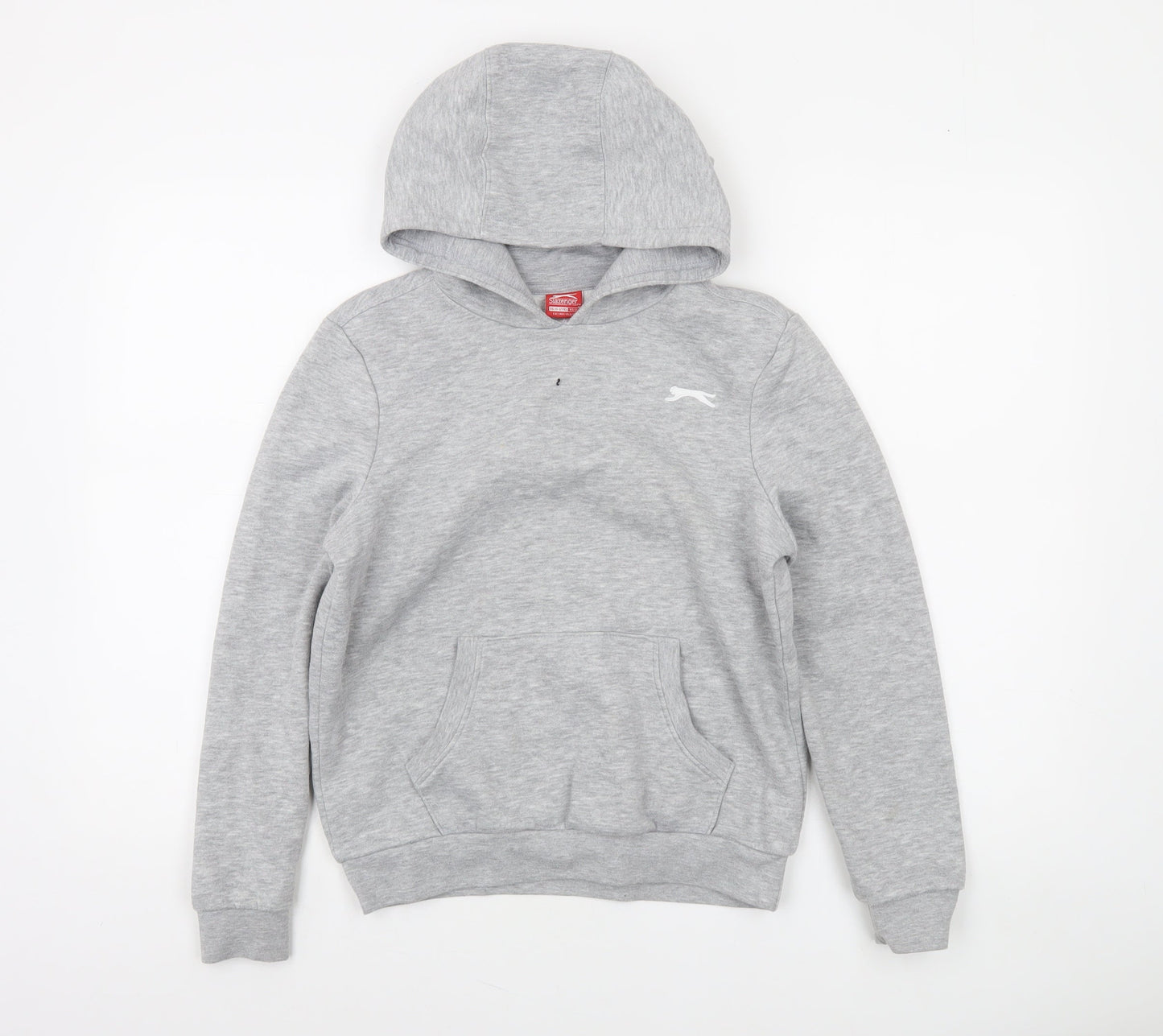 Slazenger Boys Grey Pullover Hoodie 11-12 Years Cotton Blend