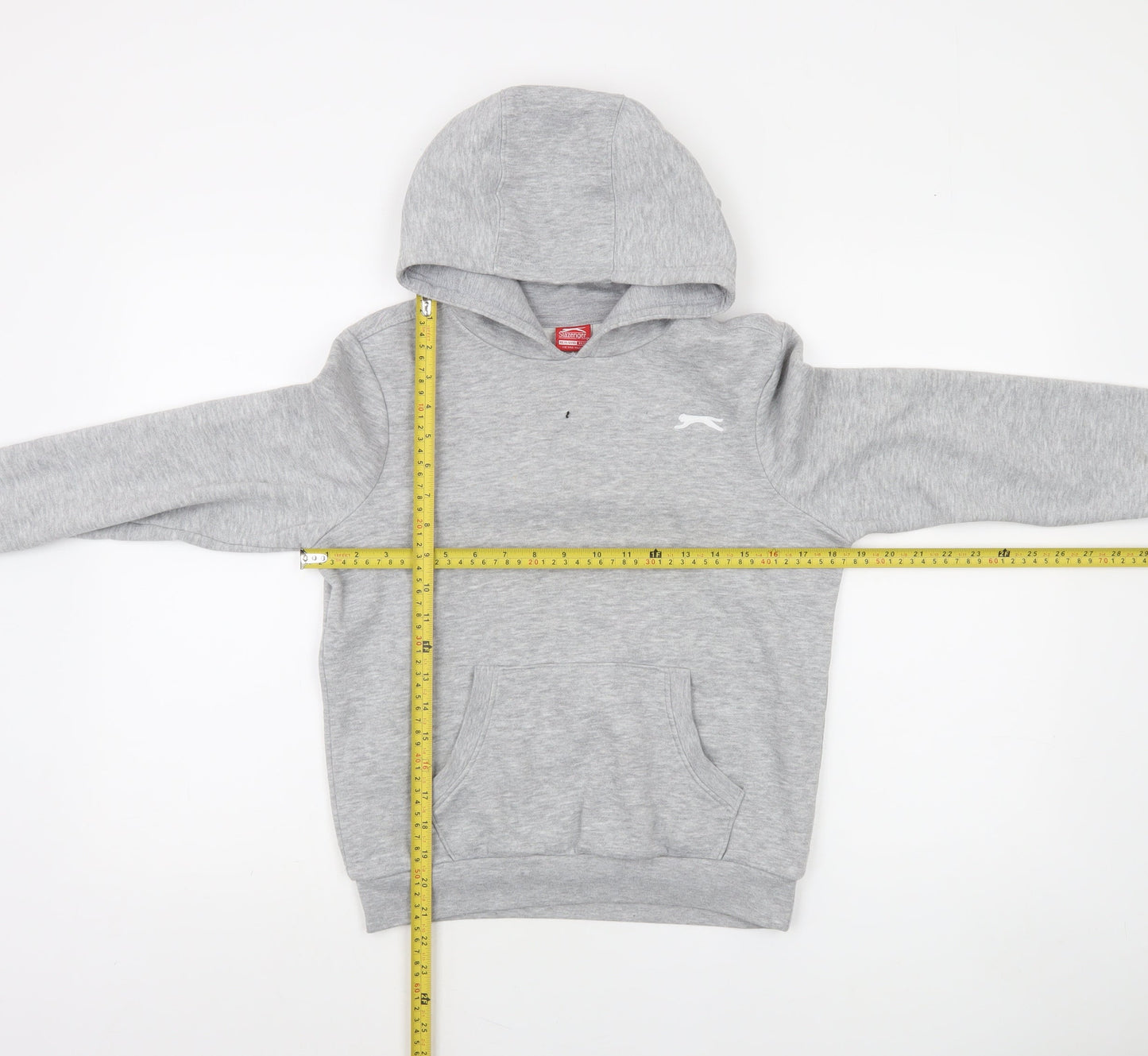 Slazenger Boys Grey Pullover Hoodie 11-12 Years Cotton Blend