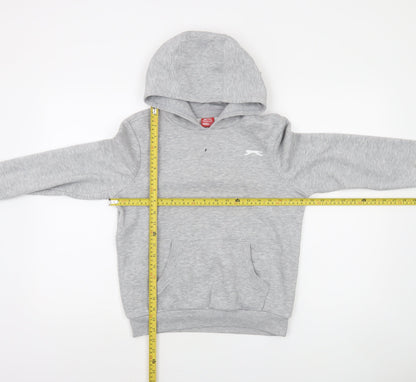 Slazenger Boys Grey Pullover Hoodie 11-12 Years Cotton Blend